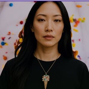 Gold Ice Cream Cone Pendant Necklace